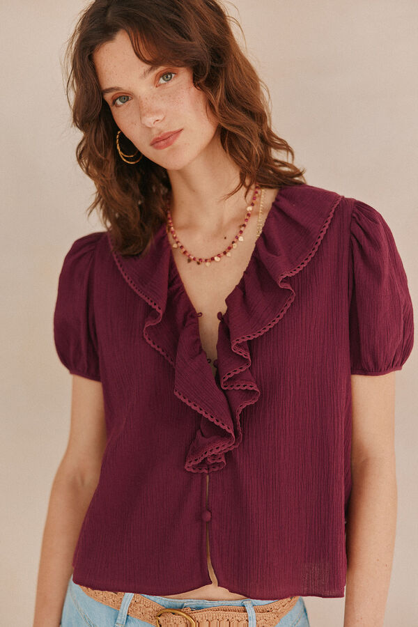 Hoss Intropia Blusa Gema Ruffle Roxo