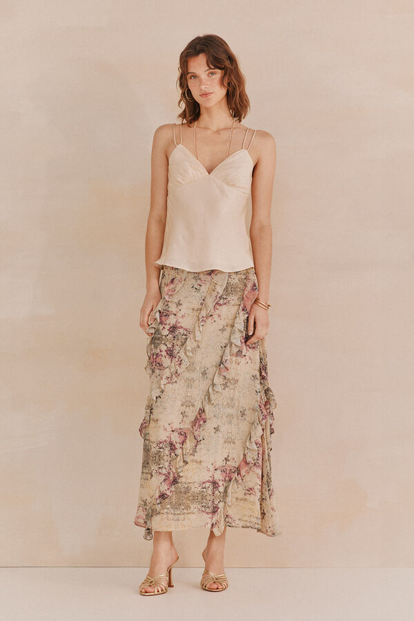 Hoss Intropia Gertrudes. Top de lingerie. Beige