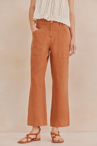 Hoss Intropia Priya.Pantalon lino Marron
