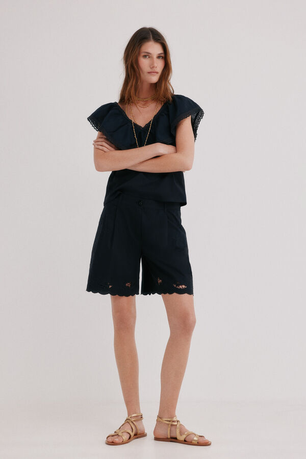 Hoss Intropia T-shirt com folho Malaika Preto
