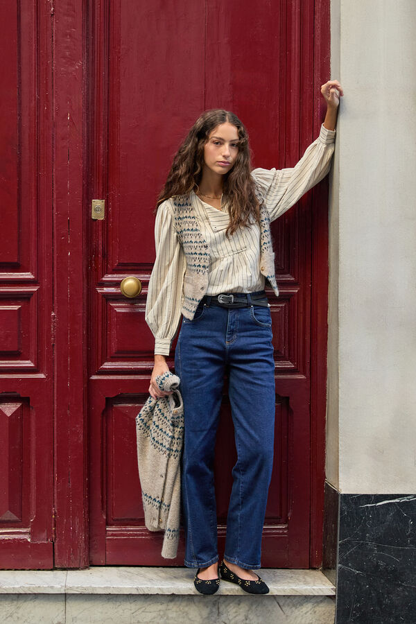 Hoss Intropia Benedetta. Calça jeans reta Azul