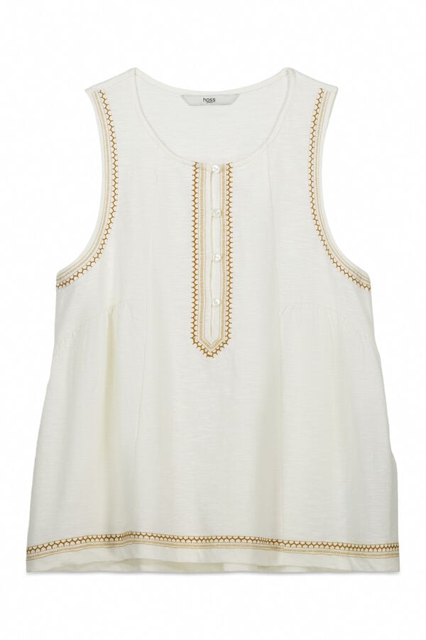 Hoss Intropia Magda. T-shirt bordada Branco