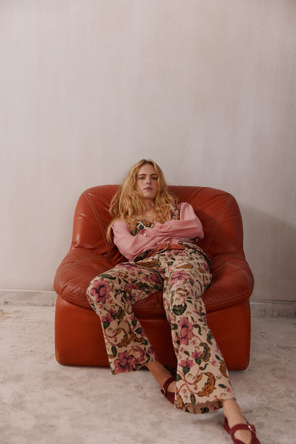 Hoss Intropia Priscila. Pantalones estampados Marfil