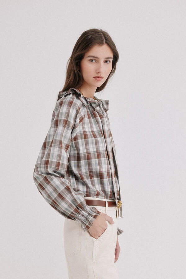 Hoss Intropia Celsa.Blusa aos quadrados Azul