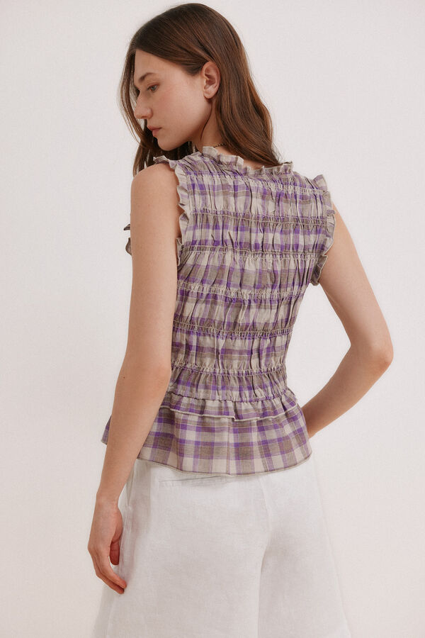 Hoss Intropia Galilea. Top cuadros Lila