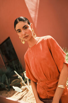 Hoss Intropia Alexa. Vestido jacquard ocasional Laranja