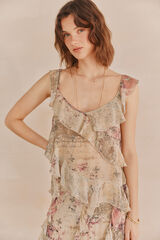 Hoss Intropia Top de lingerie bordado Celeste Beige