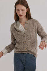 Hoss Intropia Ivette. Casaco de malha vazado Castanho