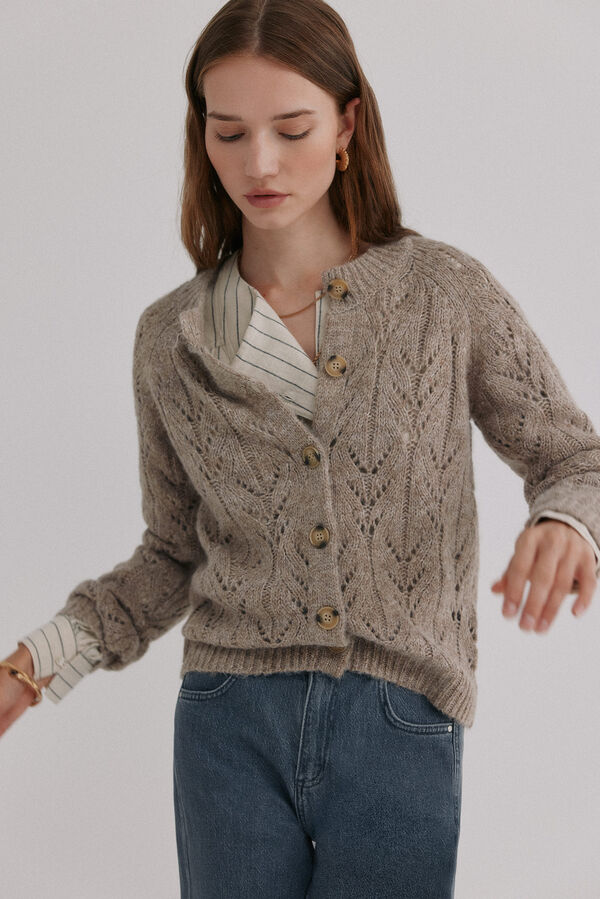 Hoss Intropia Ivette. Casaco de malha vazado Castanho