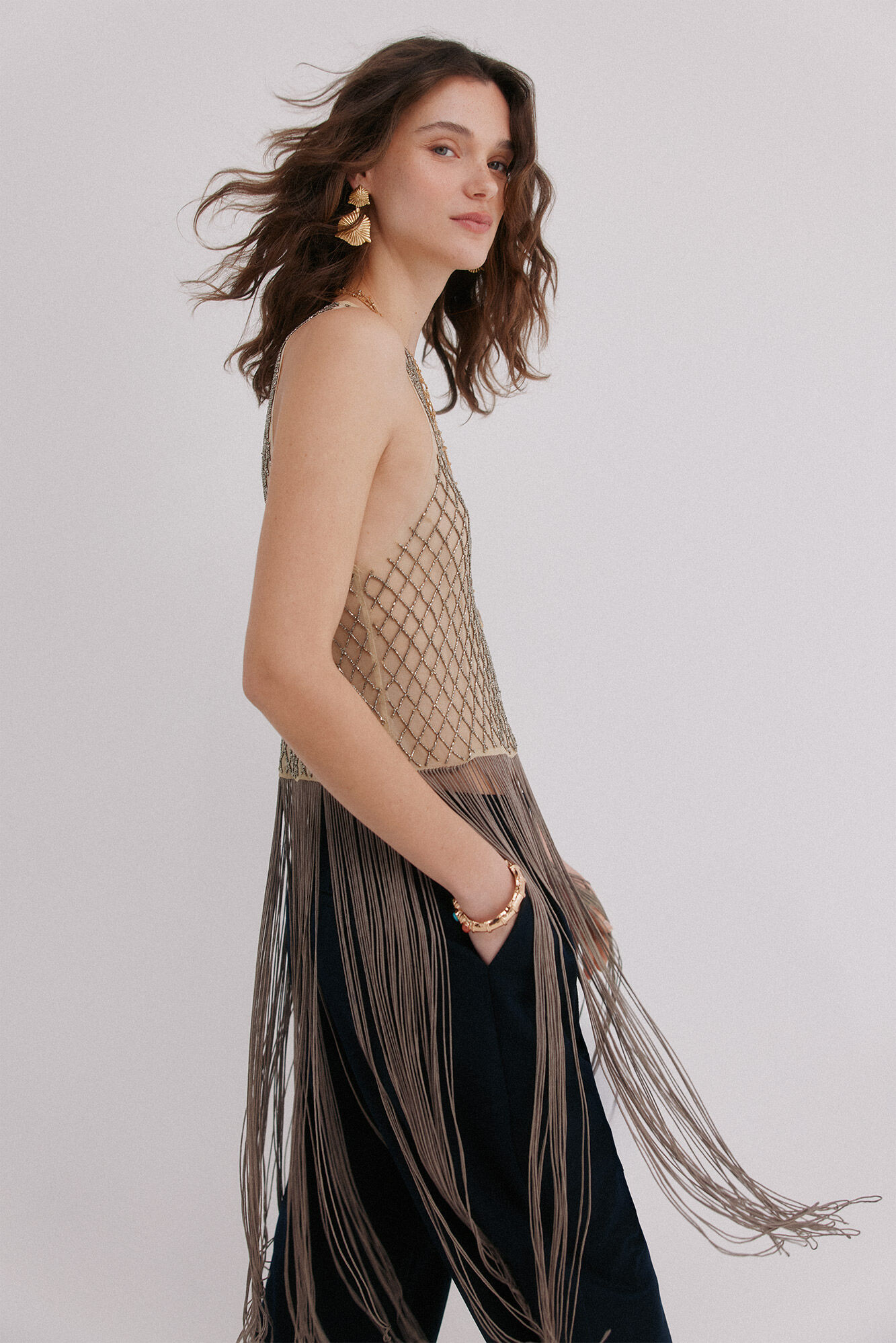 Hoss Intropia Cindy. Top com missangas