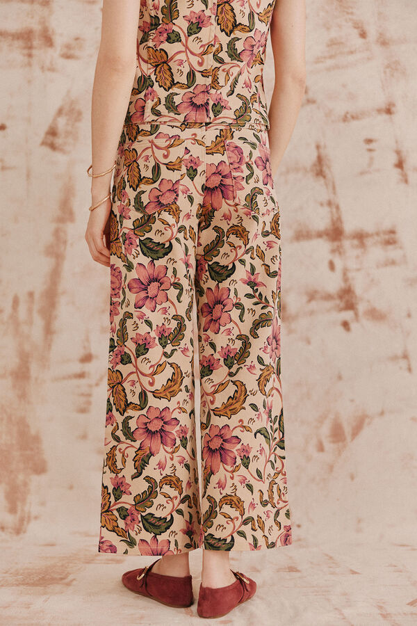 Hoss Intropia Priscila. Pantalones estampados Marfil