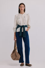 Hoss Intropia Carina. Blusa bordada Ecru