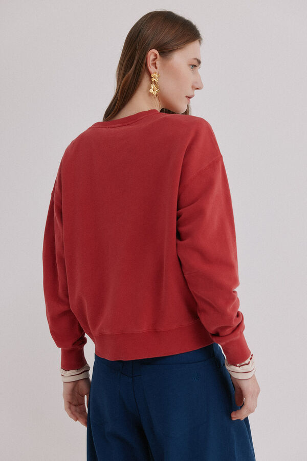 Hoss Intropia Menc&iacute;a. Sudadera lavada rojo