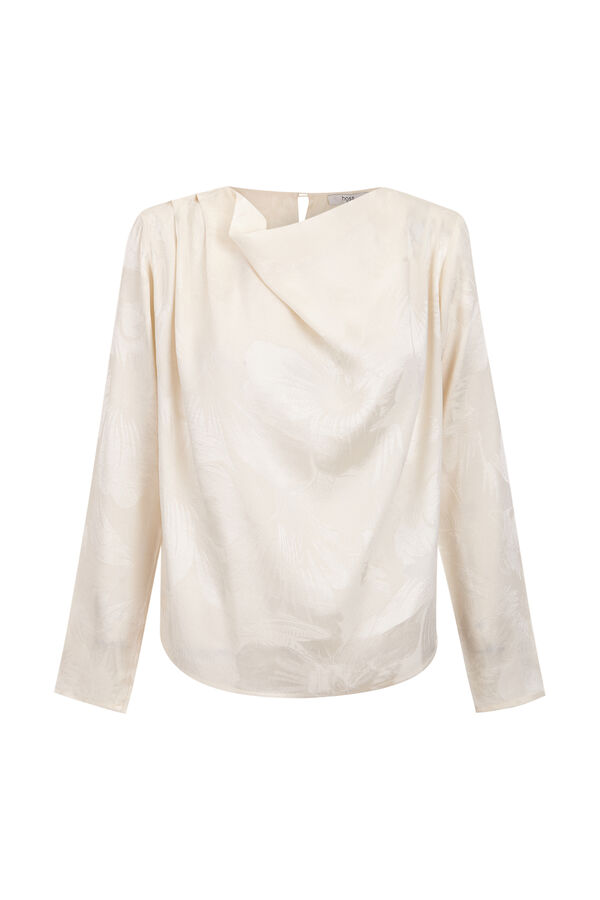 Hoss Intropia Constanza. Blusa em jacquard. Ecru