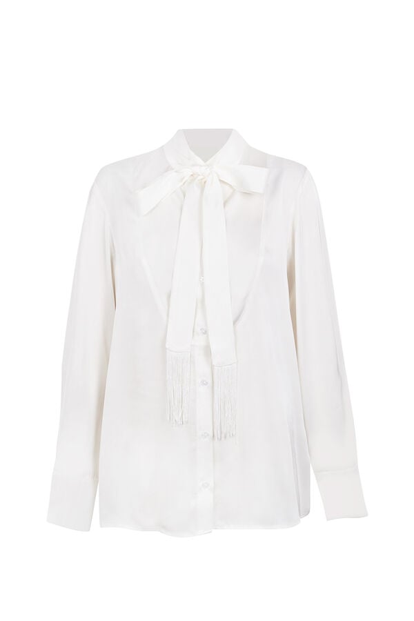 Hoss Intropia Crisia.Blusa acetinada Branco