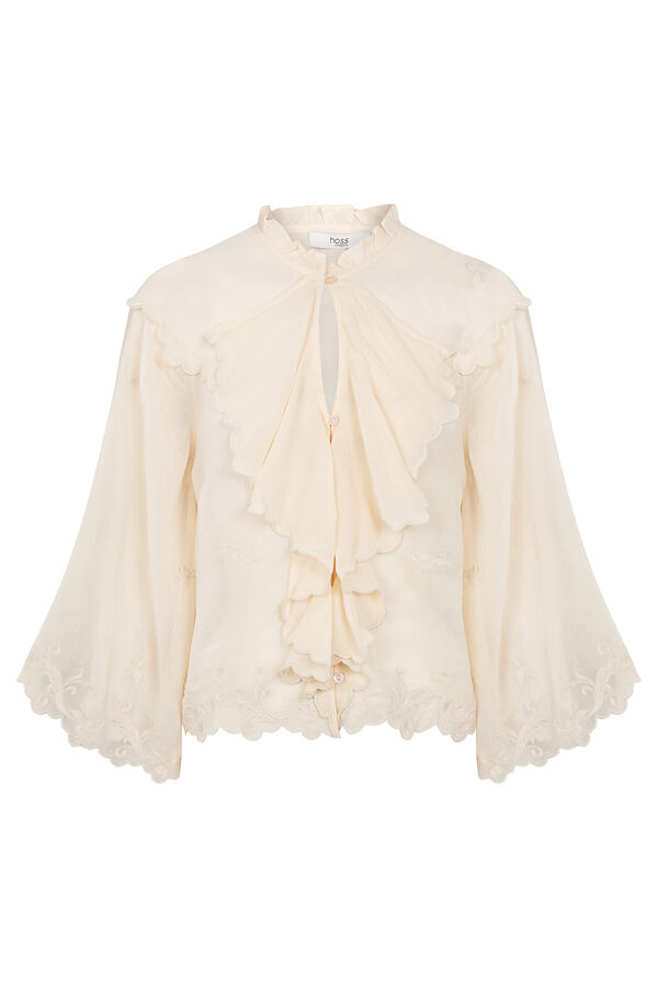 Hoss Intropia Chelsea. Blusa rom&aacute;ntica Marfil