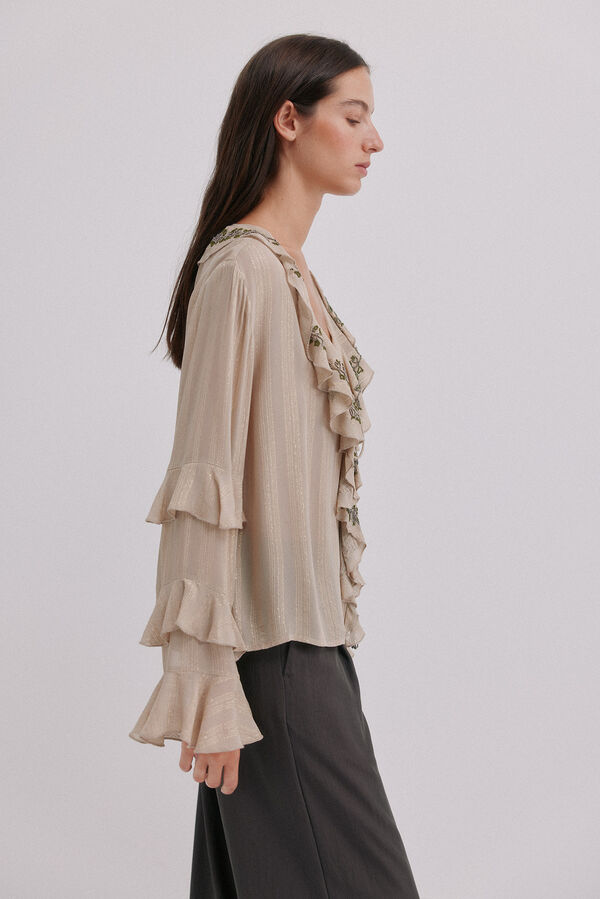 Hoss Intropia Clotilde. Blusa romántica Gris