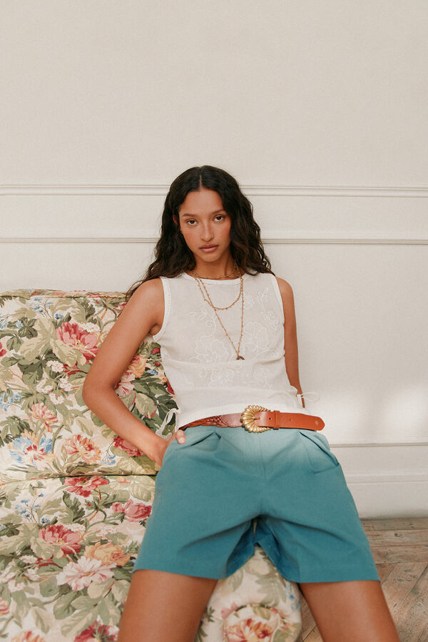 Hoss Intropia Marcela. Top bordado Ecru