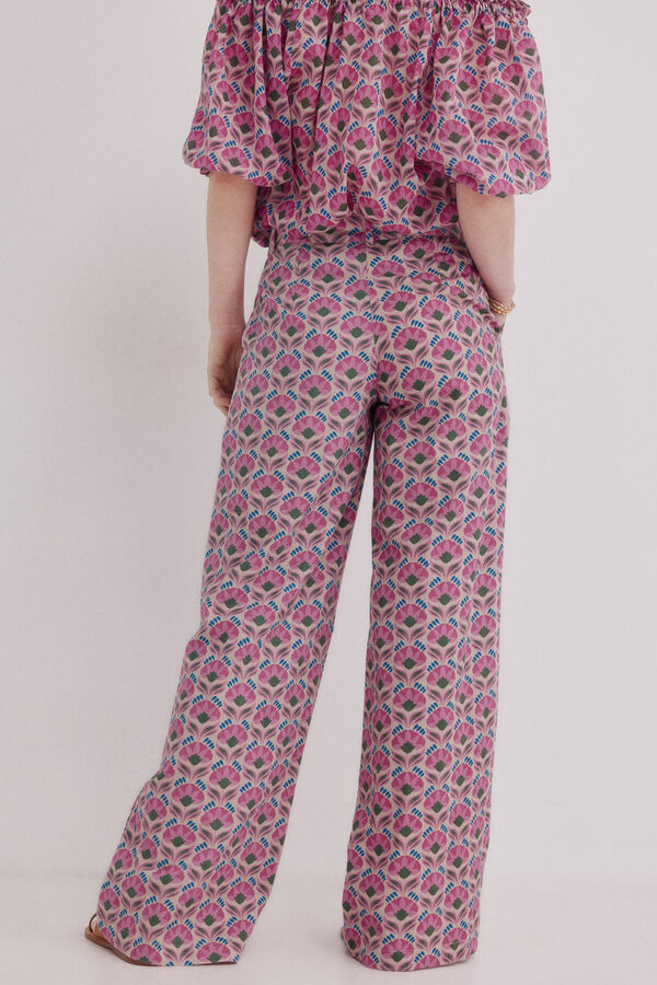 Hoss Intropia Persia. Pantal&oacute;n floral Turquesa