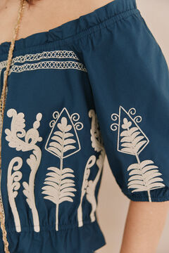 Hoss Intropia Coral. Top bordado. Azul