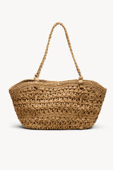 Hoss Intropia Naiara. mala cesto de r&aacute;fia Castanho