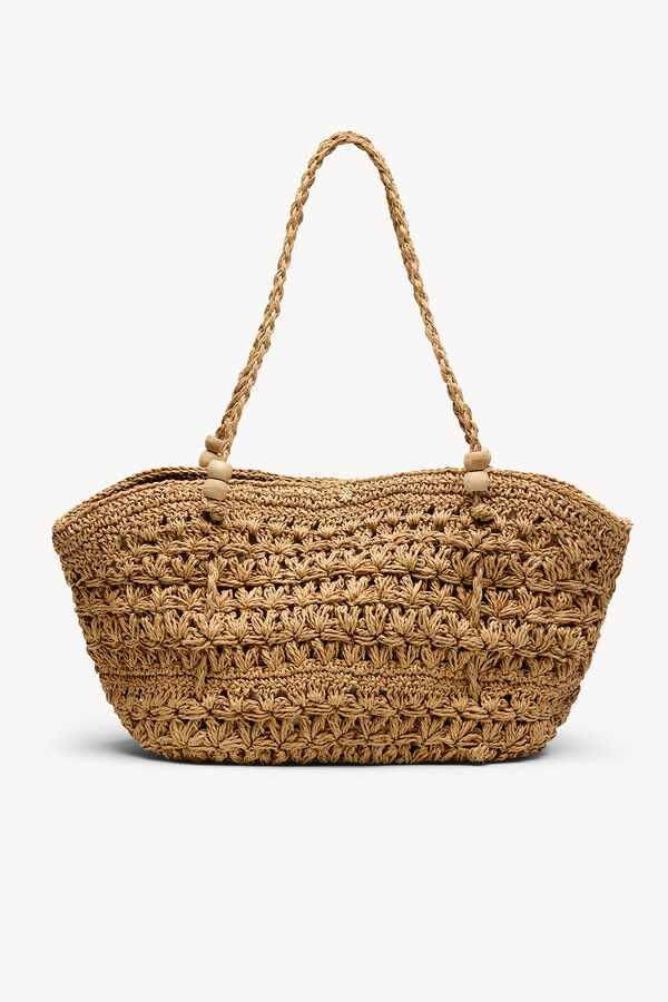 Hoss Intropia Naiara. mala cesto de r&aacute;fia Castanho