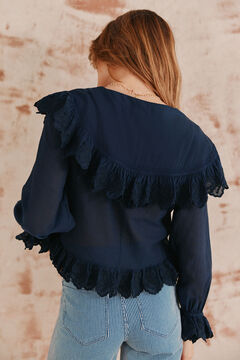 Hoss Intropia Caroline. Blusa com gola. Azul