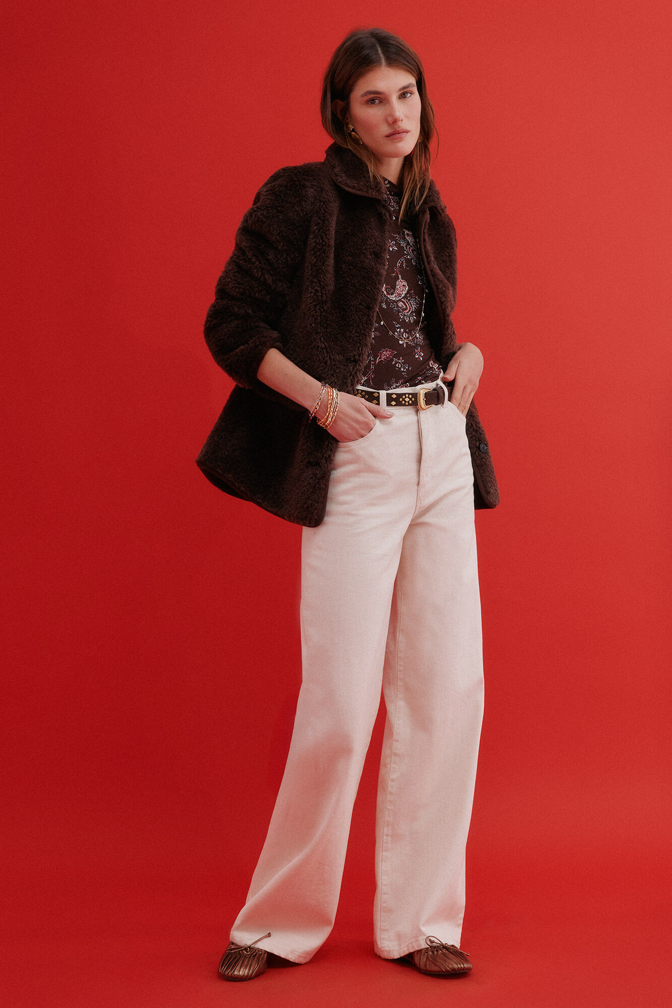 Hoss Intropia Domenica. Abrigo efecto pelo