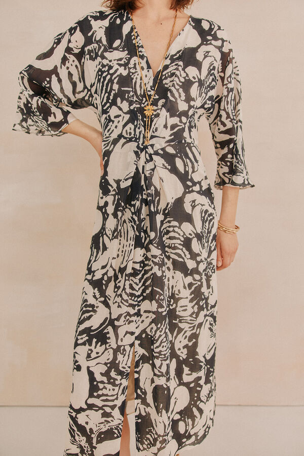 Hoss Intropia Lorna. Vestido estampado Marfil