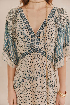 Hoss Intropia Amelia. Vestido bordado. Beige
