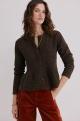 Hoss Intropia Ivana. Casaco de malha com bot&otilde;es Castanho