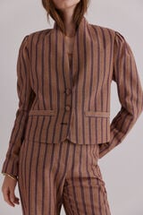 Hoss Intropia Edena. Chaqueta a rayas Marfil