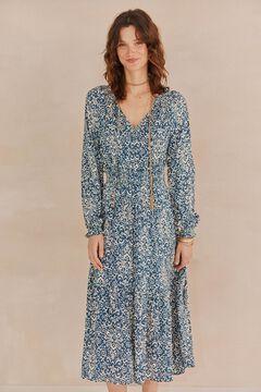 Hoss Intropia Lía Vestido estampado paneles Azul