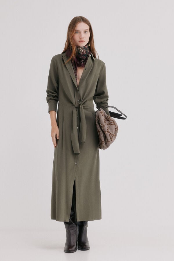 Hoss Intropia Amara. Vestido camisero Kaki
