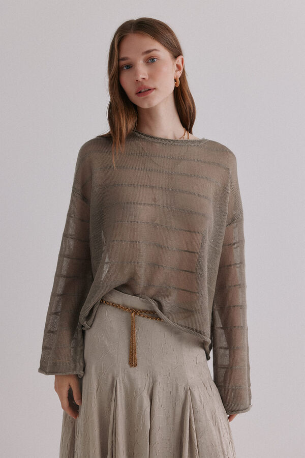 Hoss Intropia Nicole. Jersey con lentejuelas Gris