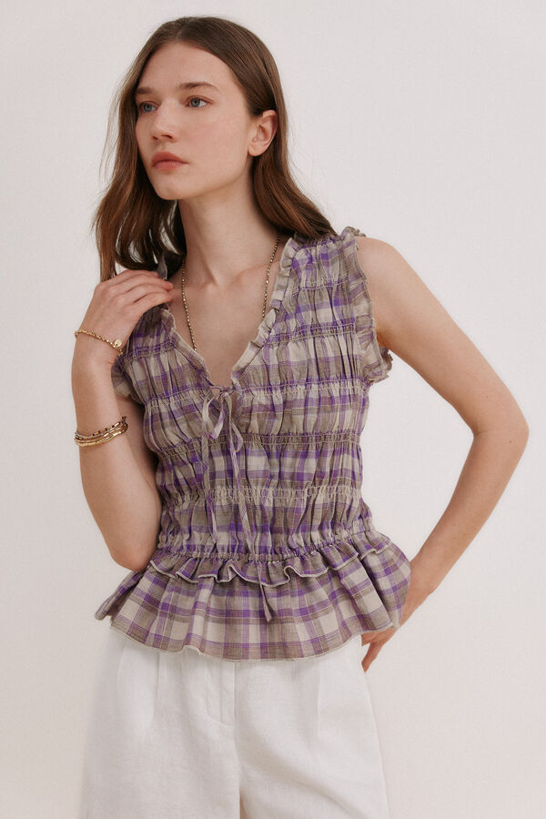 Hoss Intropia Galilea. Top xadrez Roxo