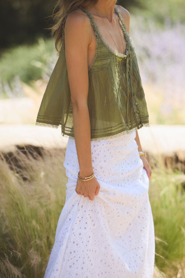 Hoss Intropia Camila. Blusa lencera Kaki