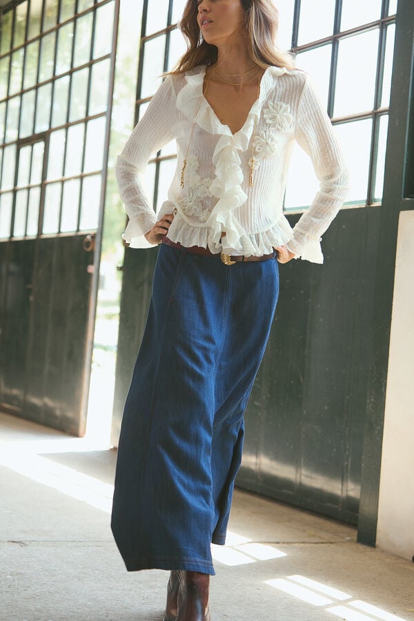 Hoss Intropia Rocío. Saia denim Azul