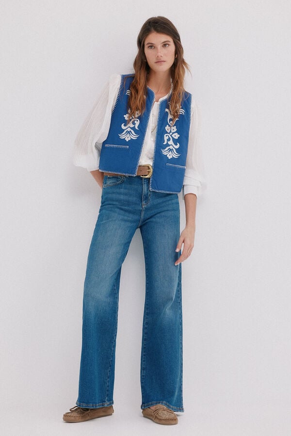 Hoss Intropia Emma. Chaleco boho Azul marino