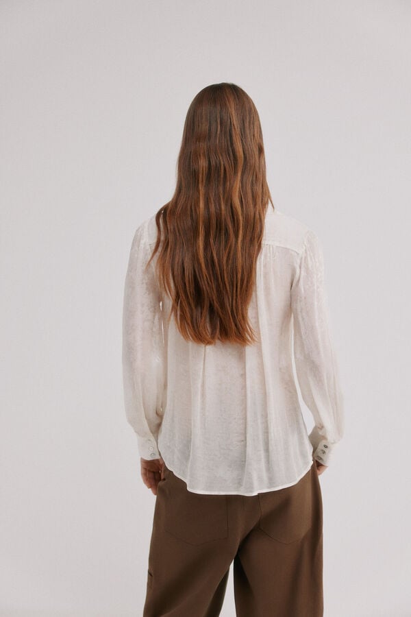 Hoss Intropia Calyx.Blusa fluida com folho Ecru