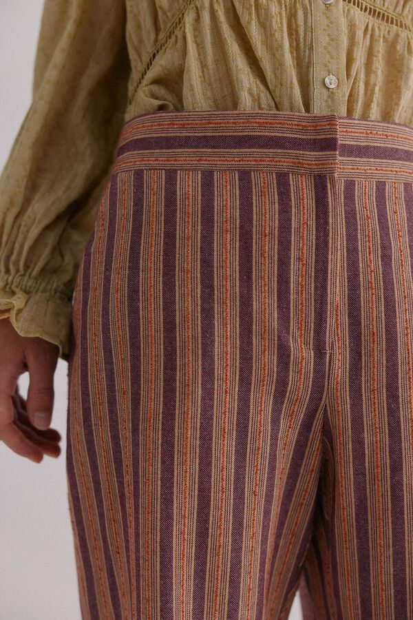 Hoss Intropia Phoebe. Pantalón a rayas Marfil