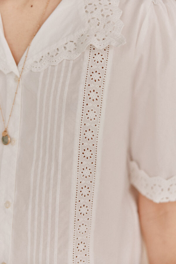 Hoss Intropia Ciara. Camisa manga corta. Blanco