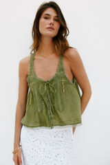 Hoss Intropia Camila. Blusa de lingerie Verde