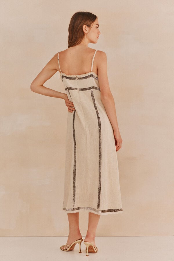 Hoss Intropia Lupita. Vestido bordado Marfil