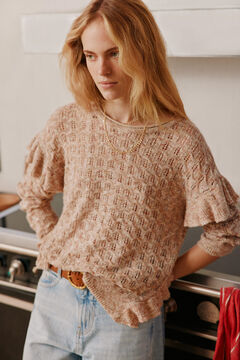 Hoss Intropia Sandra. Sweater malha rendilhada Ecru