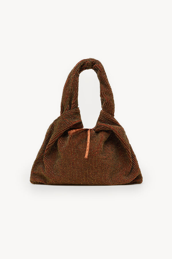 Hoss Intropia Nora. Bolsa de veludo com contas Castanho