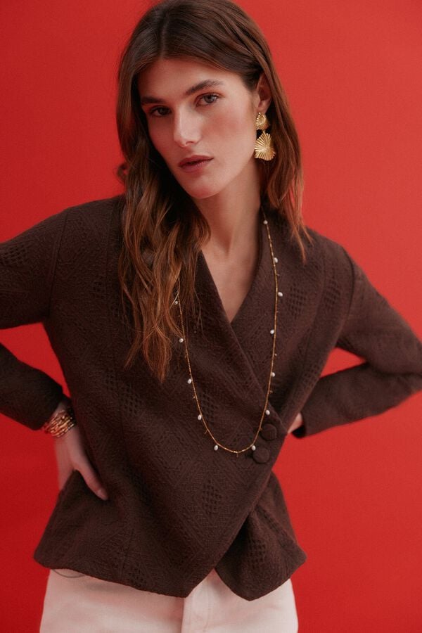 Hoss Intropia Edna. casaco de jacquard Castanho