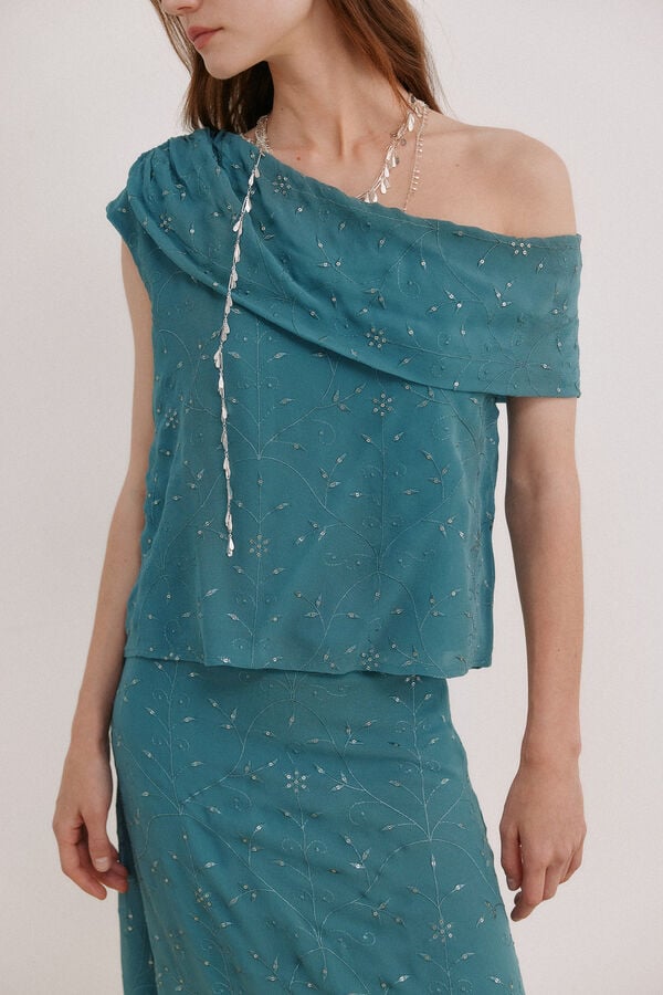 Hoss Intropia Catina. Top asim&eacute;trico Verde