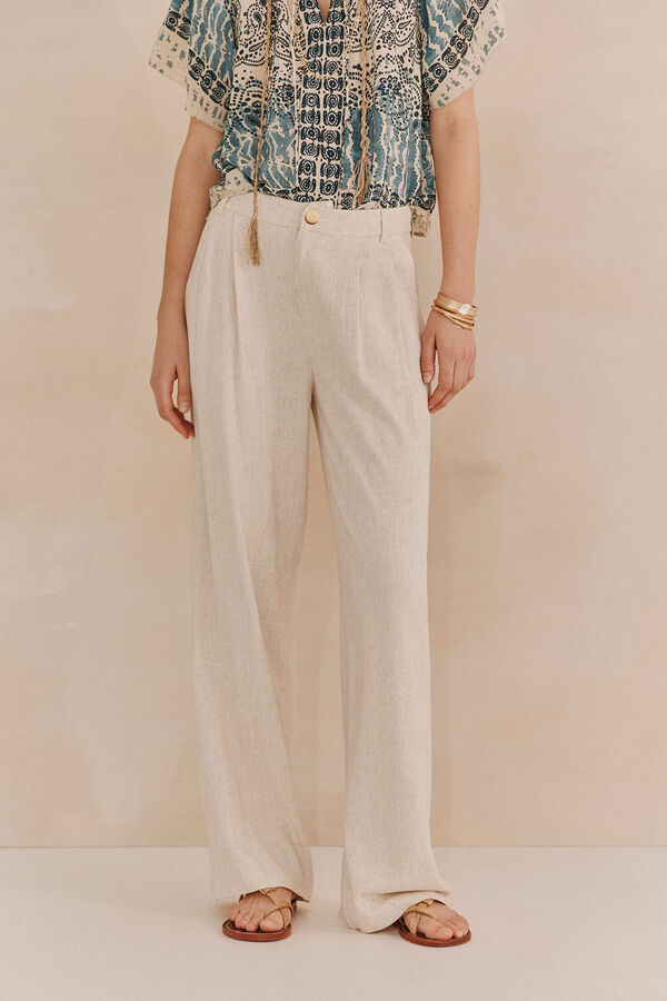 Hoss Intropia Petra. Pantalones fluidos Marfil