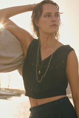 Hoss Intropia Carola. Blusa bordada Preto